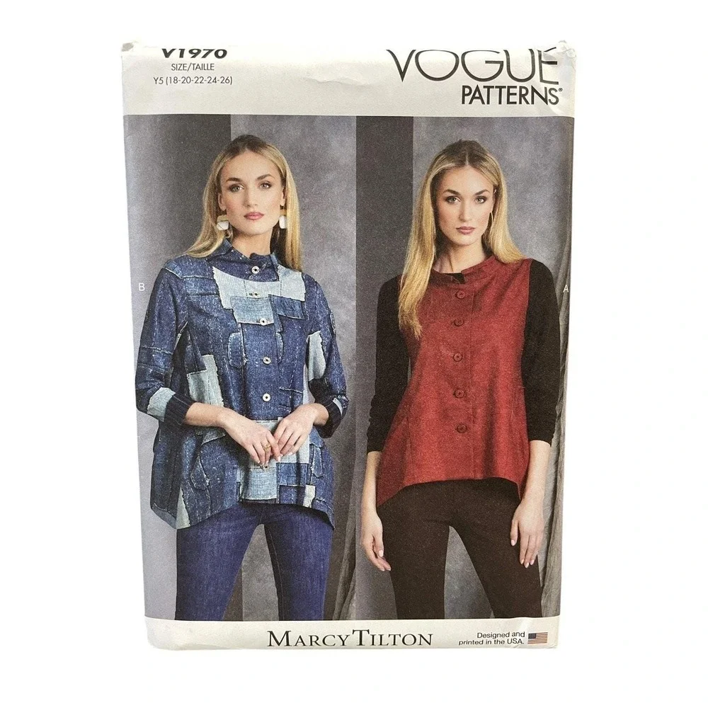 VOGUE‎ PATTERNS V1970 Misses Vest Jacket Y5 (18-20-22-24-26) Modern Marcy Tilton